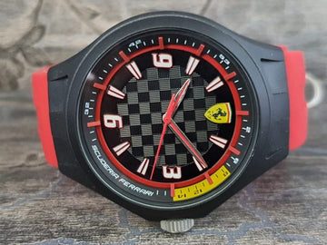 FERRARI Herren-Armbanduhr XL Analog Quarz Silikon 830002